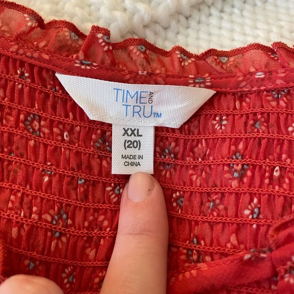 Red Boho Top - Picture 4 of 5